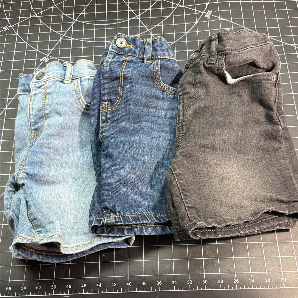 The Children's Place Denim Shorts Trio - Light Blue, Dark Blue, Black